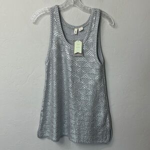 Moth by Anthropologie silver sleeveless sweater  top size small. NWT.